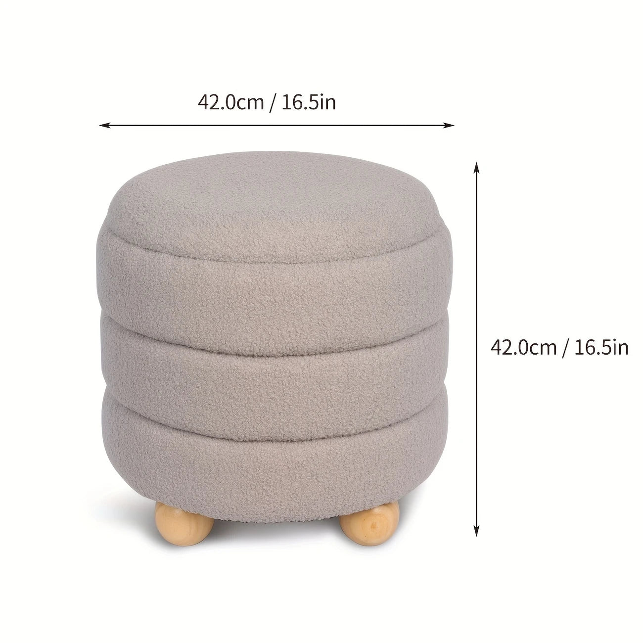 Plush Round Storage Ottoman